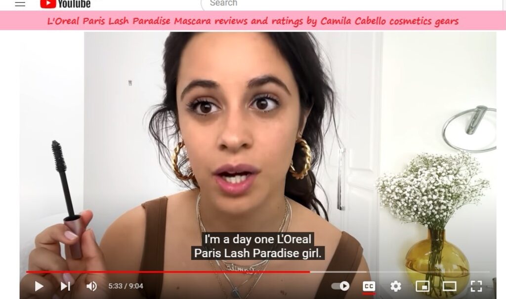 L'Oreal Paris Lash Paradise Mascara reviews and ratings by Camila Cabello