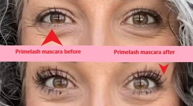 prime lash mascara before and after