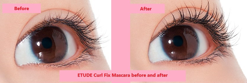 ETUDE Curl Fix Mascara before and after