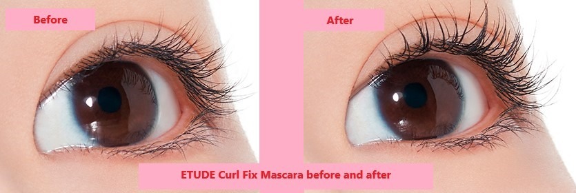 ETUDE Curl Fix Mascara before and after