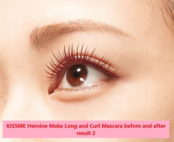 KISSME Heroine Make Long and Curl Mascara before and after result 2
