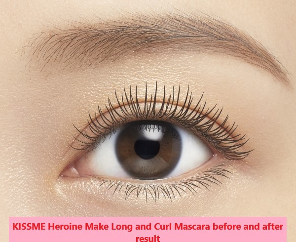 KISSME Heroine Make Long and Curl Mascara before and after result