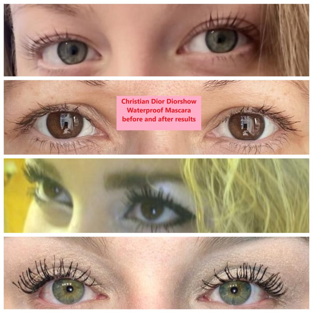 Christian Dior Diorshow Waterproof Mascara before and after results