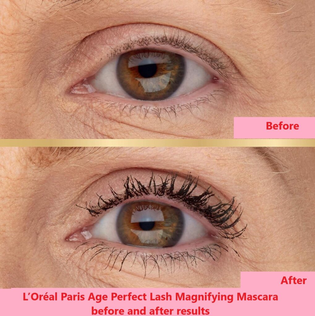 L’Oréal Paris Age Perfect Lash Magnifying Mascara before and after results