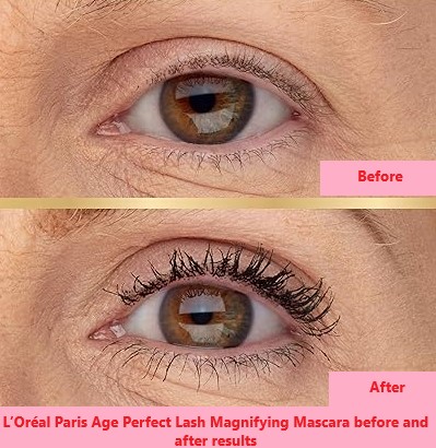 L’Oréal Paris Age Perfect Lash Magnifying Mascara before and after results