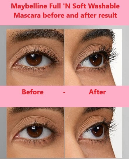 Maybelline Full 'N Soft Washable Mascara before and after result