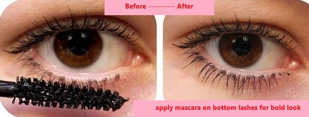 apply mascara on bottom lashes