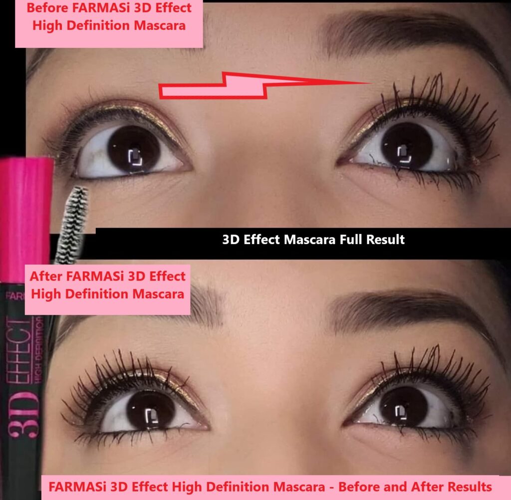 FARMASi 3D Effect High Definition Mascara Before and After Results