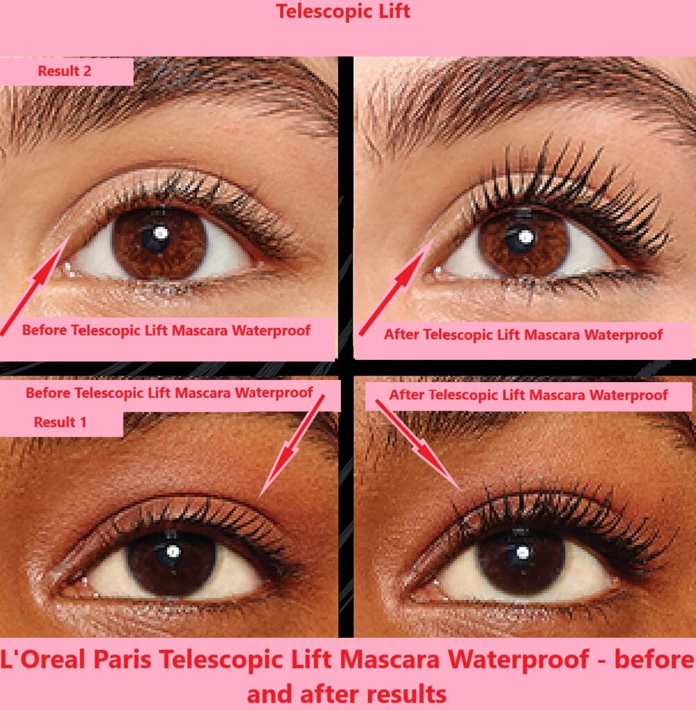 L'Oreal Paris Telescopic Lift Mascara Waterproof - before and after results