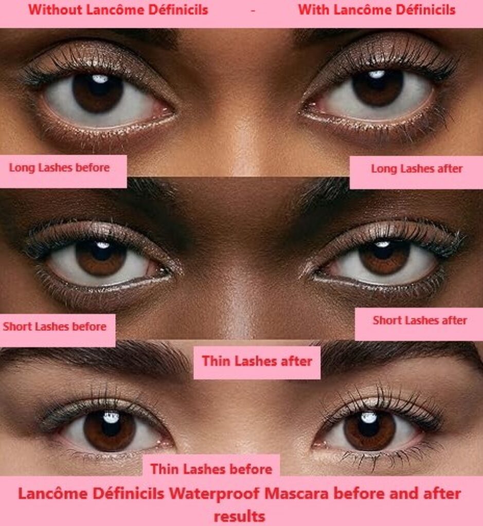 Lancôme Définicils Waterproof Mascara before and after results