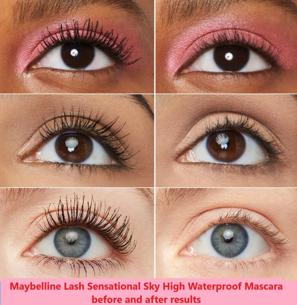 Maybelline Lash Sensational Sky High Waterproof Mascara before and after results