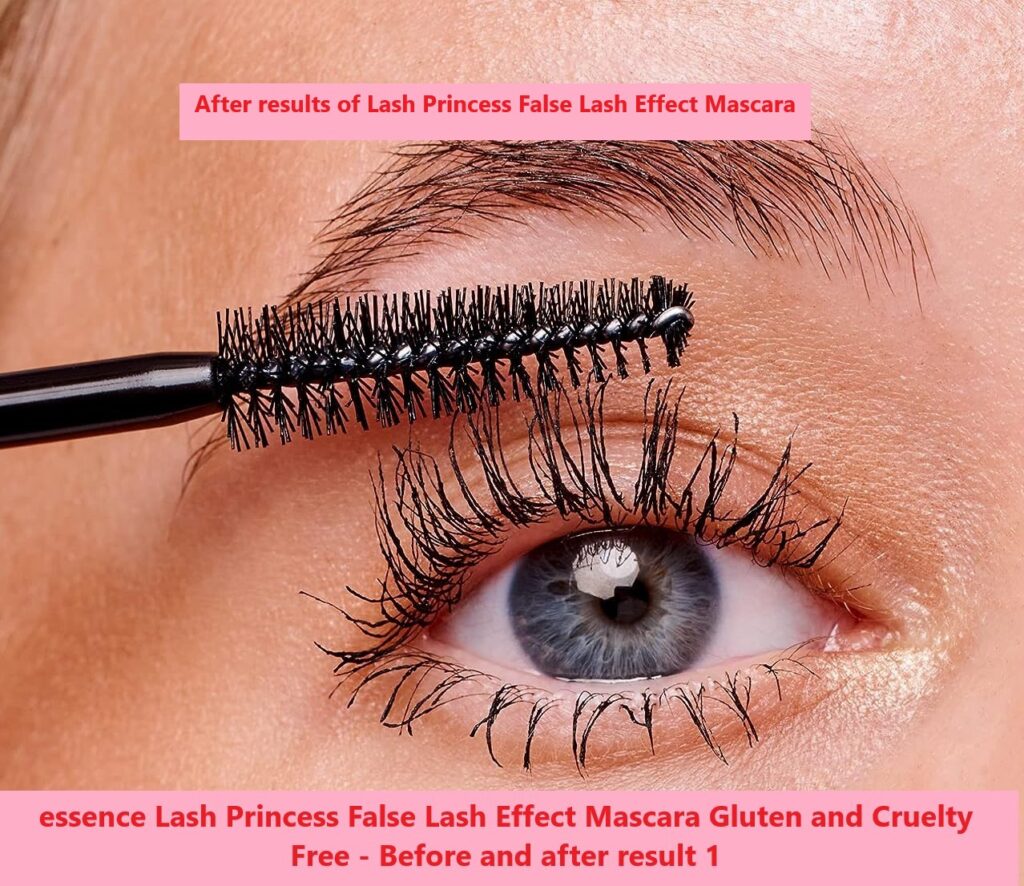 essence Lash Princess False Lash Effect Mascara Gluten and Cruelty Free - Before and after result 1
