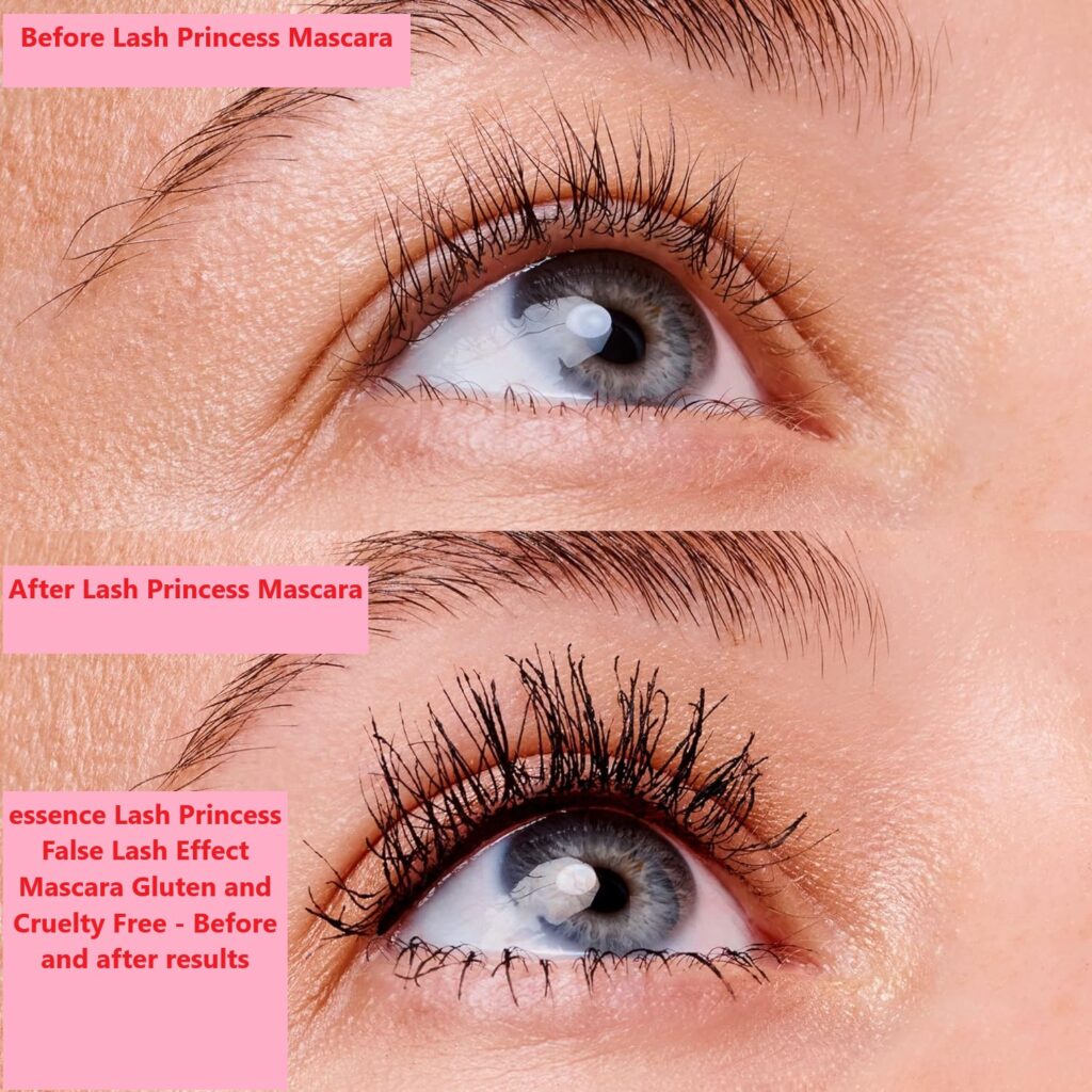 essence Lash Princess False Lash Effect Mascara Gluten and Cruelty Free - Before and after results