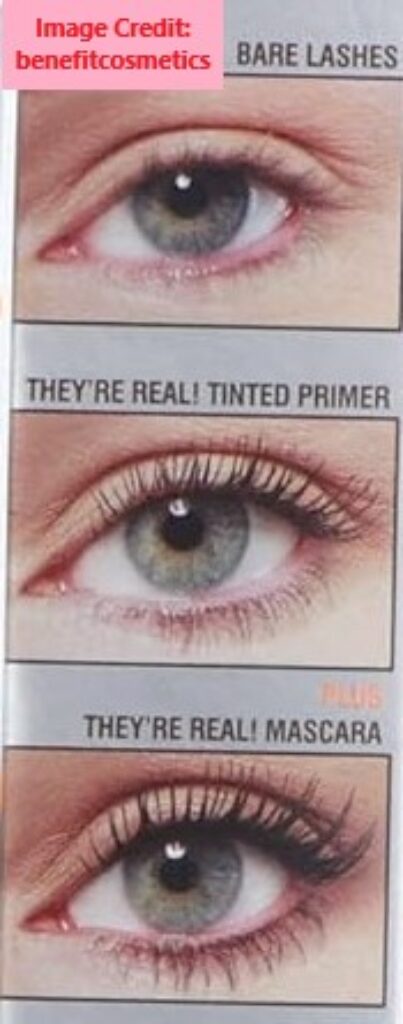 Benefit Cosmetics They're Real! Tinted Lash Primer before and after results