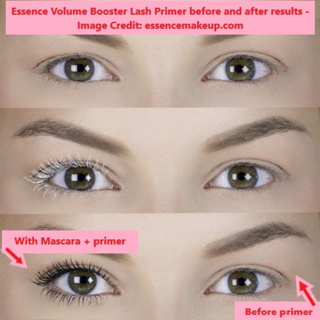 Essence Volume Booster Lash Primer before and after results