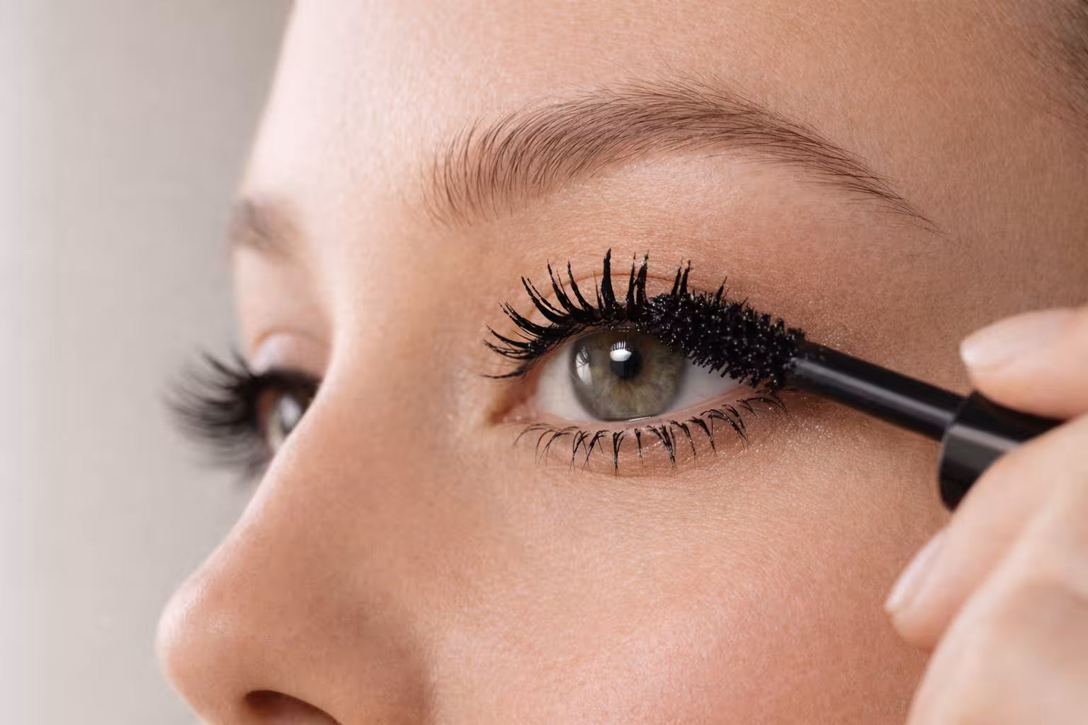 Correct mascara application technique using wiggle motion to prevent clumps